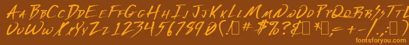 Deranged1 Font – Orange Fonts on Brown Background