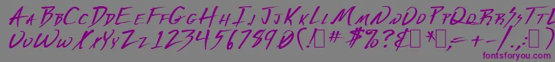 Deranged1フォントについての詳細 フォントDeranged1 – 紫色のフォント、灰色の背景