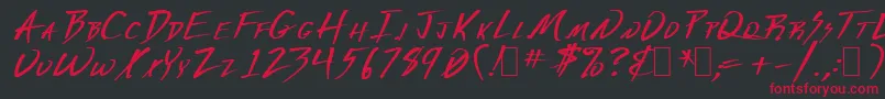 Deranged1 Font – Red Fonts on Black Background