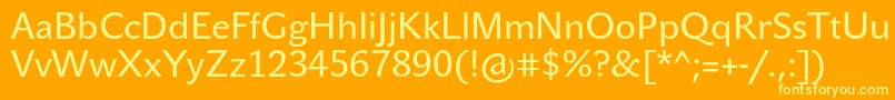 JohnsansTextPro Font – Yellow Fonts on Orange Background