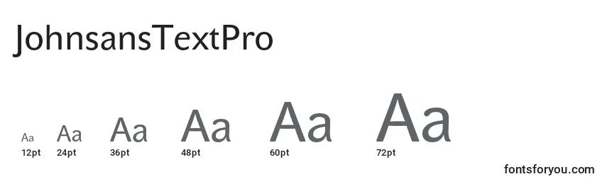 JohnsansTextPro Font Sizes
