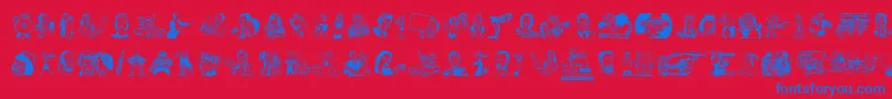 VintageMixedVol1 Font – Blue Fonts on Red Background