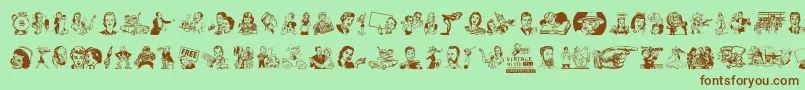 VintageMixedVol1 Font – Brown Fonts on Green Background