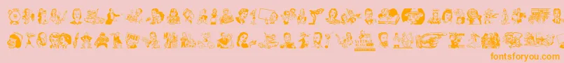 VintageMixedVol1 Font – Orange Fonts on Pink Background