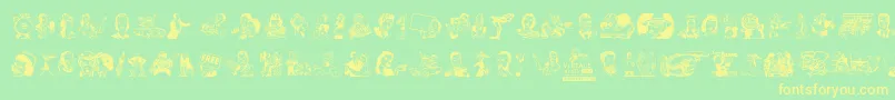 VintageMixedVol1 Font – Yellow Fonts on Green Background