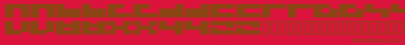 フォント3x3Flat – 赤い背景に茶色の文字