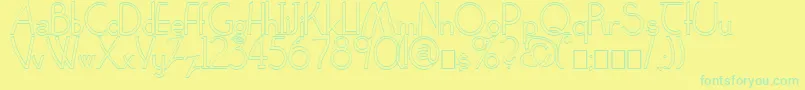 ClarittyOutline Font – Green Fonts on Yellow Background