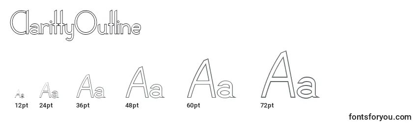 ClarittyOutline Font Sizes