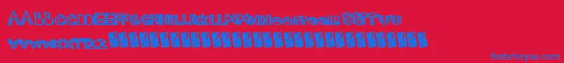 Justmarker Font – Blue Fonts on Red Background