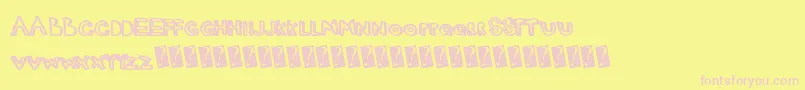 Justmarker Font – Pink Fonts on Yellow Background