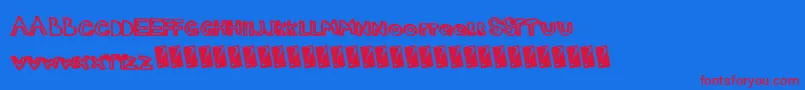 フォントJustmarker – 赤い文字の青い背景
