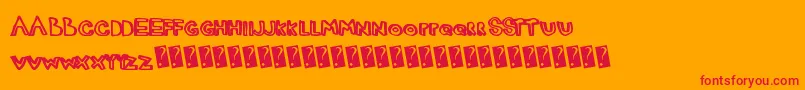 Fonte Justmarker – fontes vermelhas em um fundo laranja