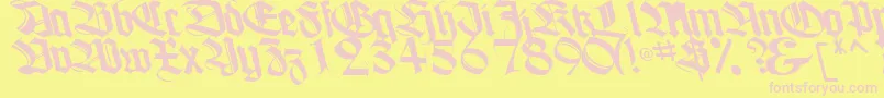 BoogieBoldTtstd Font – Pink Fonts on Yellow Background