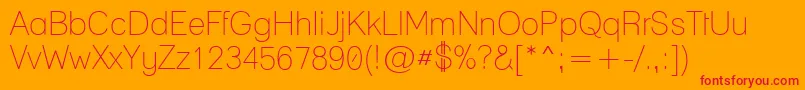 LaneNarrow Font – Red Fonts on Orange Background