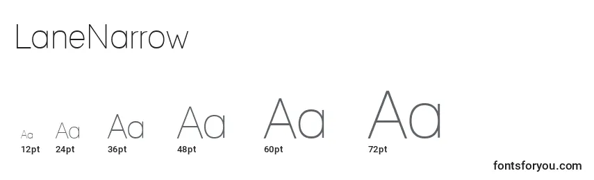 LaneNarrow Font Sizes