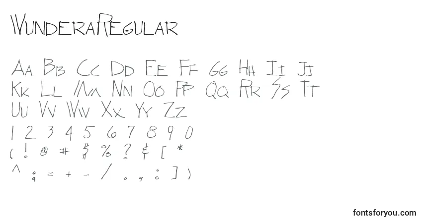 Schriftart WunderaRegular – Alphabet, Zahlen, spezielle Symbole