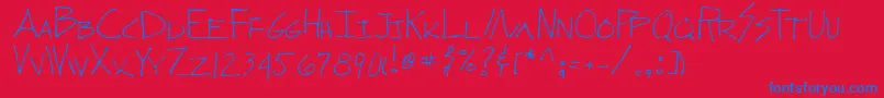 WunderaRegular Font – Blue Fonts on Red Background