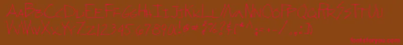 WunderaRegular-fontti – punaiset fontit ruskealla taustalla