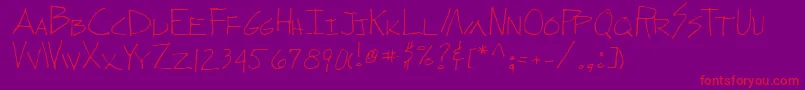 フォントWunderaRegular – 紫の背景に赤い文字
