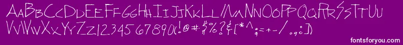 WunderaRegular-fontti – valkoiset fontit violetilla taustalla