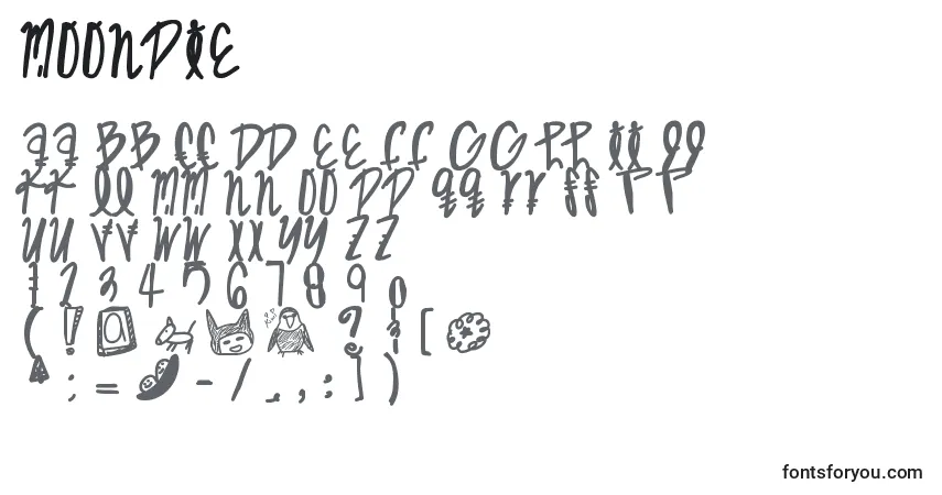 Czcionka Moonpie – alfabet, cyfry, specjalne znaki