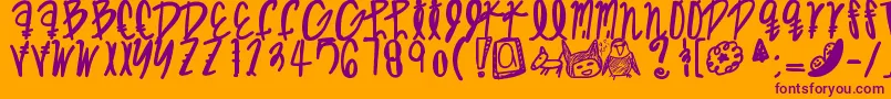 Moonpie Font – Purple Fonts on Orange Background