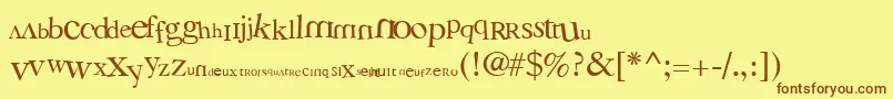 3Grammes5 Font – Brown Fonts on Yellow Background