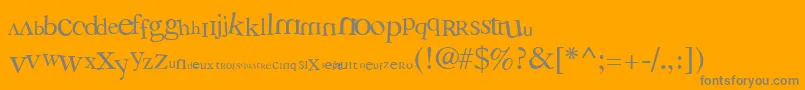 フォント3Grammes5 – オレンジの背景に灰色の文字