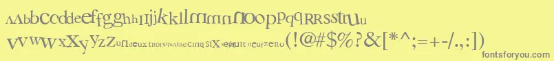 3Grammes5 Font – Gray Fonts on Yellow Background
