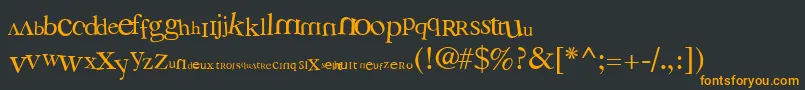 フォント3Grammes5 – 黒い背景にオレンジの文字