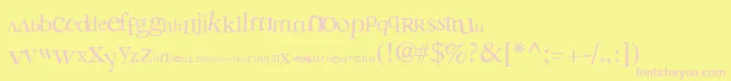 3Grammes5 Font – Pink Fonts on Yellow Background