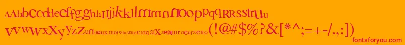 Fonte 3Grammes5 – fontes vermelhas em um fundo laranja