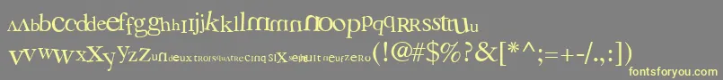 3Grammes5 Font – Yellow Fonts on Gray Background