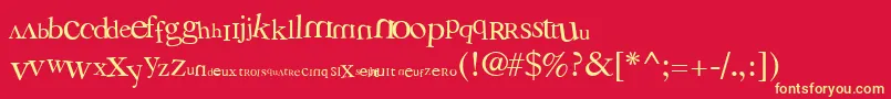 3Grammes5 Font – Yellow Fonts on Red Background