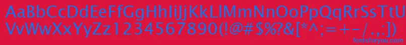 L106460 Font – Blue Fonts on Red Background