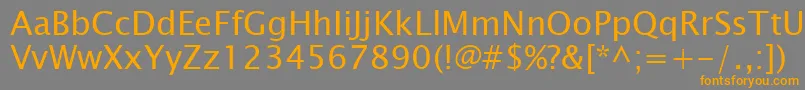 フォントL106460 – オレンジの文字は灰色の背景にあります。