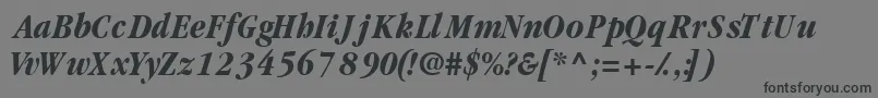 フォントGaramondblackcondsskItalic – 黒い文字の灰色の背景