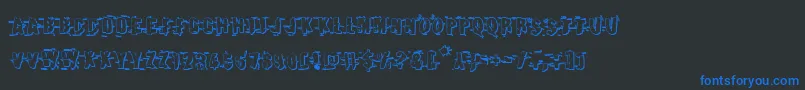 Earthshake3D Font – Blue Fonts on Black Background