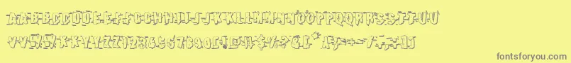 Earthshake3D Font – Gray Fonts on Yellow Background