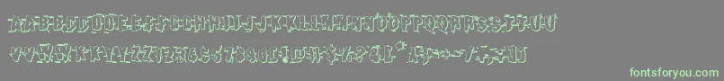 Earthshake3D Font – Green Fonts on Gray Background