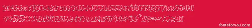 Earthshake3D-Schriftart – Rosa Schriften auf rotem Hintergrund