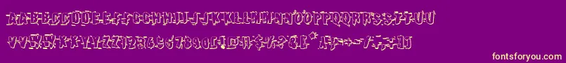 Earthshake3D Font – Yellow Fonts on Purple Background