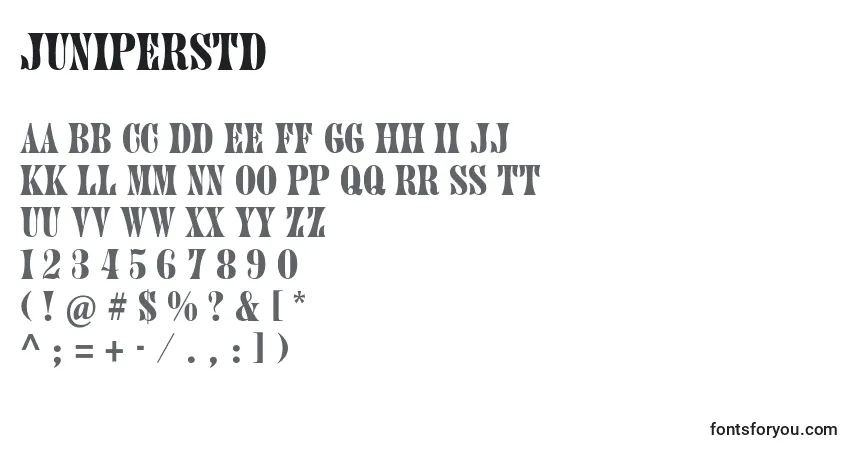 Шрифт Juniperstd – алфавит, цифры, специальные символы