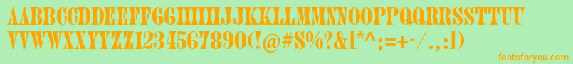 Juniperstd Font – Orange Fonts on Green Background