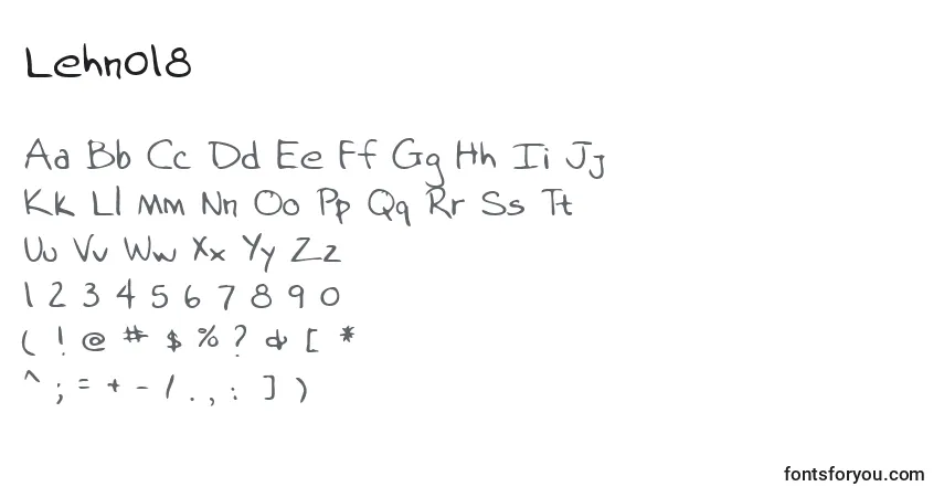 A fonte Lehn018 – alfabeto, números, caracteres especiais