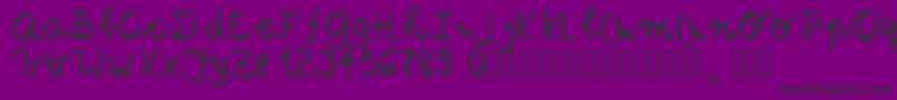 Tanaestelbrushscript01Regular-Schriftart – Schwarze Schriften auf violettem Hintergrund