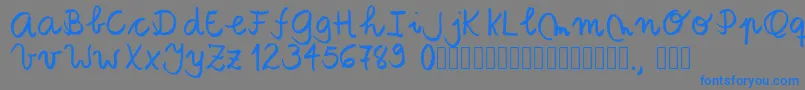 Tanaestelbrushscript01Regular-Schriftart – Blaue Schriften auf grauem Hintergrund