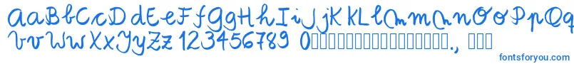 フォントTanaestelbrushscript01Regular – 白い背景に青い文字