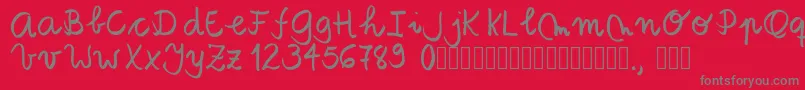 Tanaestelbrushscript01Regular Font – Gray Fonts on Red Background