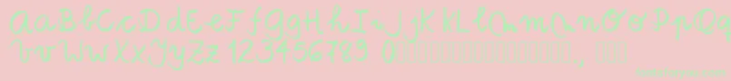 Tanaestelbrushscript01Regular-Schriftart – Grüne Schriften auf rosa Hintergrund